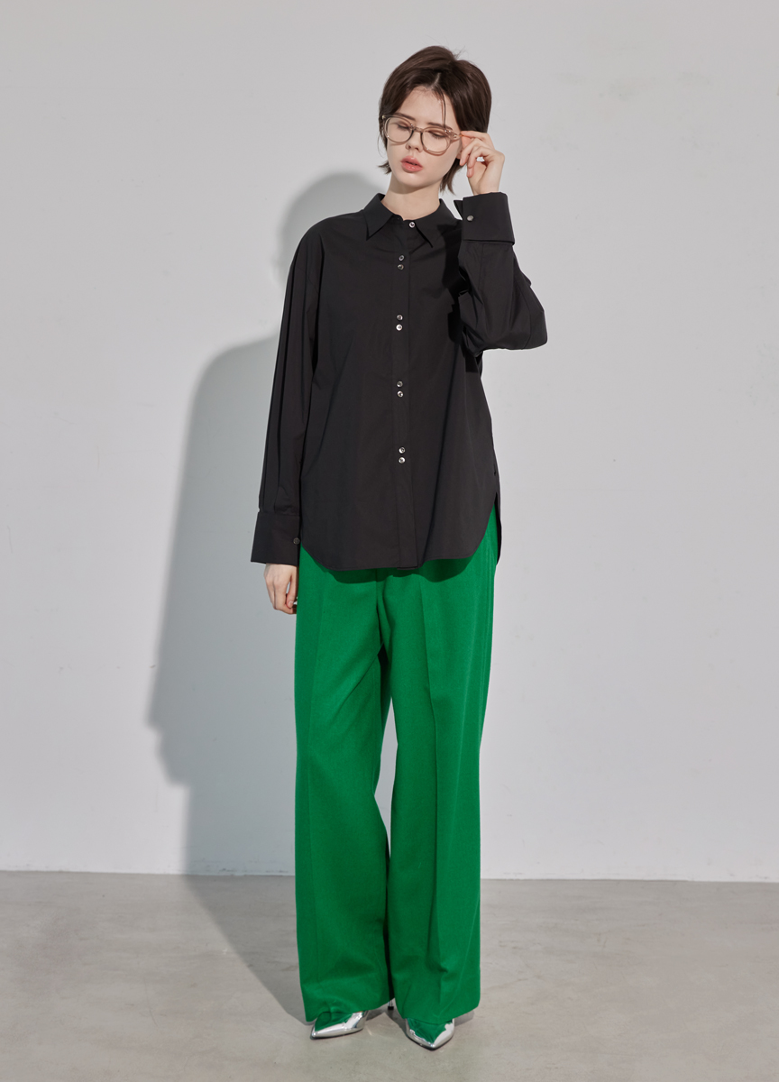 棉質雙釦設計襯衫